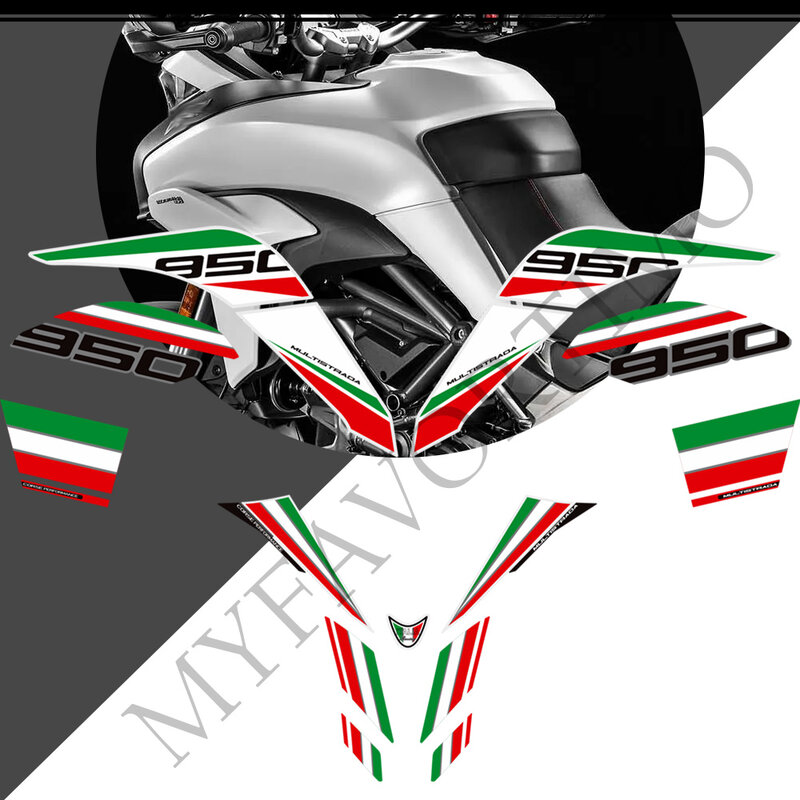 Protecteur d'aile de carénage de moto pour Ducati MULTISTRADA 950 S 950 S, Kit d'essence et d'huile de carburant, autocollants de genou, poignées de réservoir