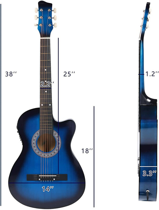 Fabryka kupić gitary hurtowo 38 cali OEM Acoust elektryczna gitara świerkowa dla wszystkich grup wiekowych
