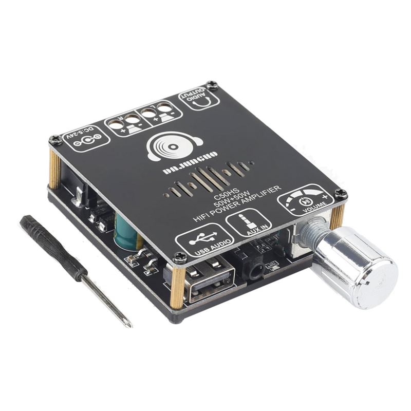 Dajunguo C50hs Bluetooth Versterker Board 50W + 50W Tpa3116d2 Hifi Chip 12-24V Digitale Audio Eindversterker Module