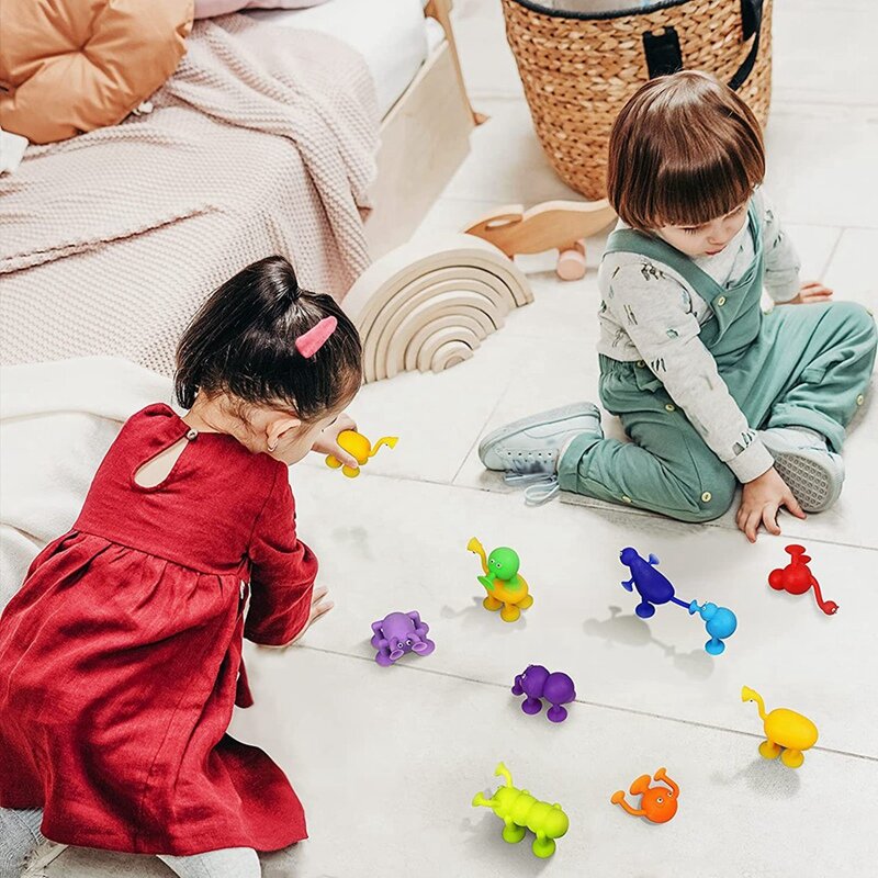 Soft Rubber Interactive Toys for Kids, Ventosa, Brinquedo de PVC, Saco de armazenamento para bebê, Banheiro, Presentes educativos para família
