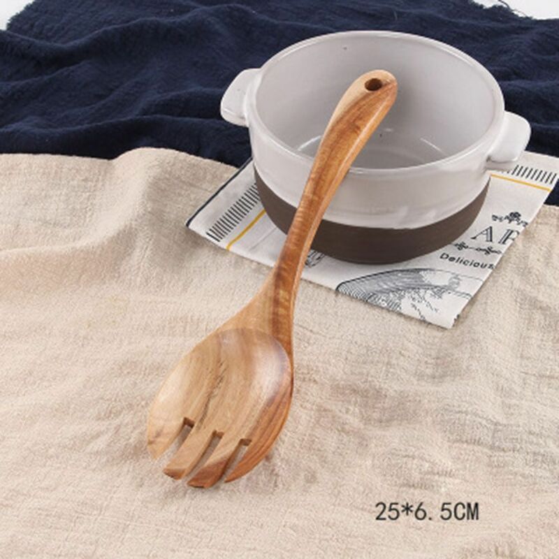 Kreatywne sztućce obiadowe do gotowania naczynia kuchenne drewniane łyżki widelec duże łyżki zastawa stołowa