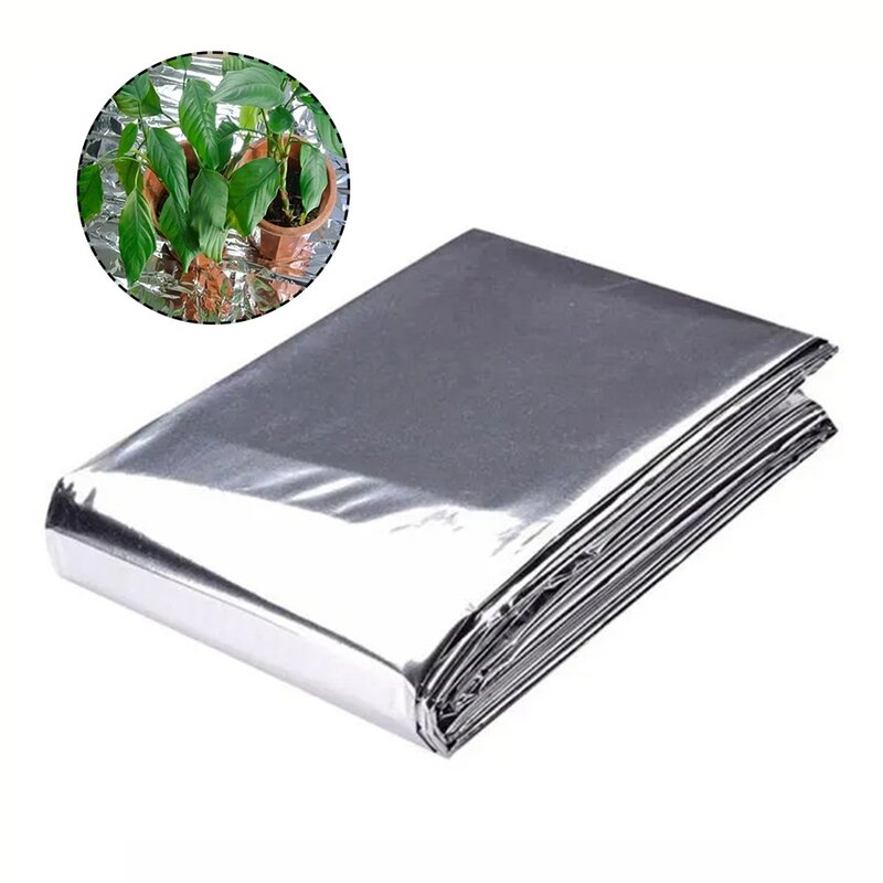 1pc Silver 210x130cm High Reflective Polyester Film Used For Planting Tent Room Garden Greenhouse Agriculture And Promoting