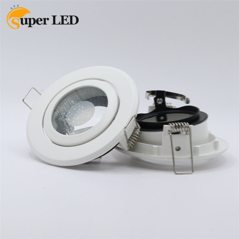 Accesorio de techo ajustable LED, marco redondo, foco empotrado, lámpara de pared, bombillas GU10 MR16, accesorios de luz descendente