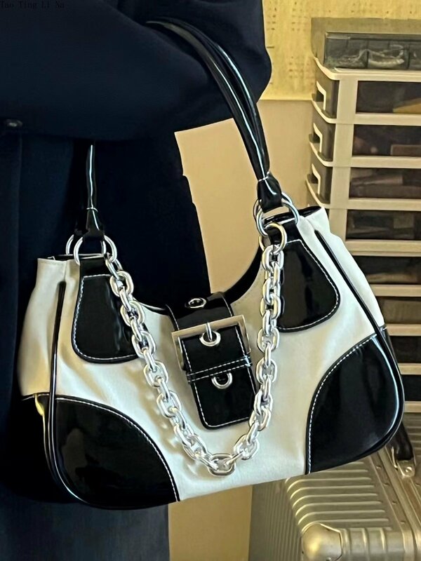 2023 женская новая модная универсальная сумка через плечо с металлической цепочкой в винтажном стиле
