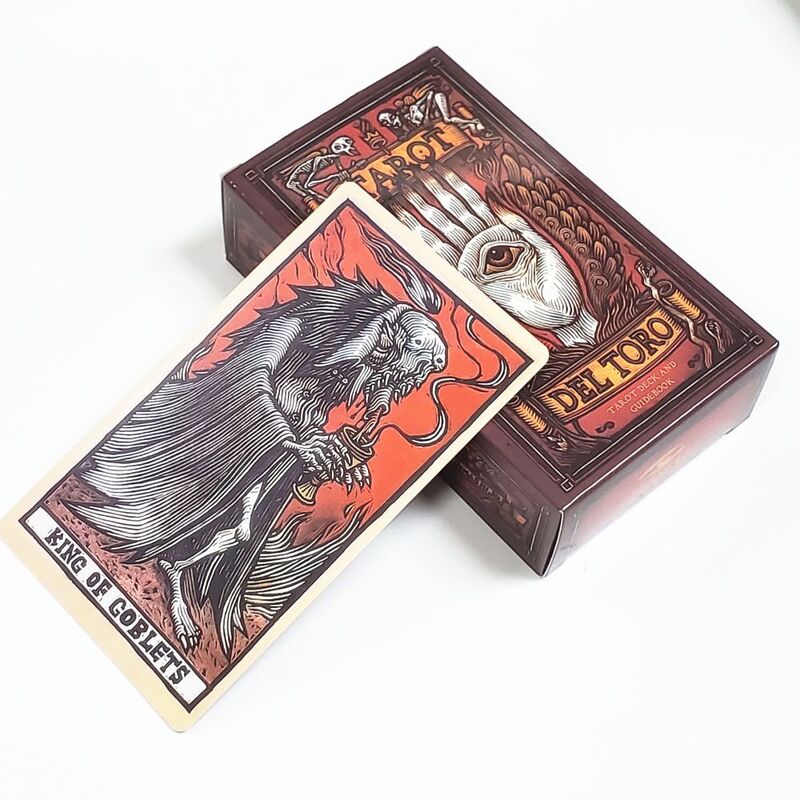 12*7cm Tarot Del Toro: talia tarota i przewodnik inspirowany światem Guillermo Del Toro 78 sztuk kart z przewodnikiem