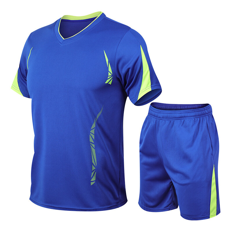 Heren Zomer Sportkleding Pak Korte Mouwen T-Shirt + Shorts 2 Stuks Set Nieuwe Heren Snel Dry Hardloop Trainingspak