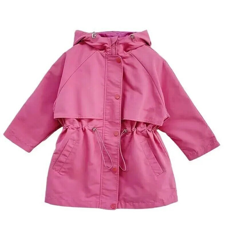 Gabardina de longitud media para niñas, abrigo coreano, rompevientos, chaqueta para bebé extranjero, primavera y otoño, novedad de 2023