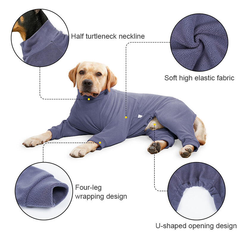 New Winter Pet Dog Clothes Dogs Sweatshirt Warm Flannel Dog Pajamas Padded Clothes for Medium Large Dogs Labrador Clothing
