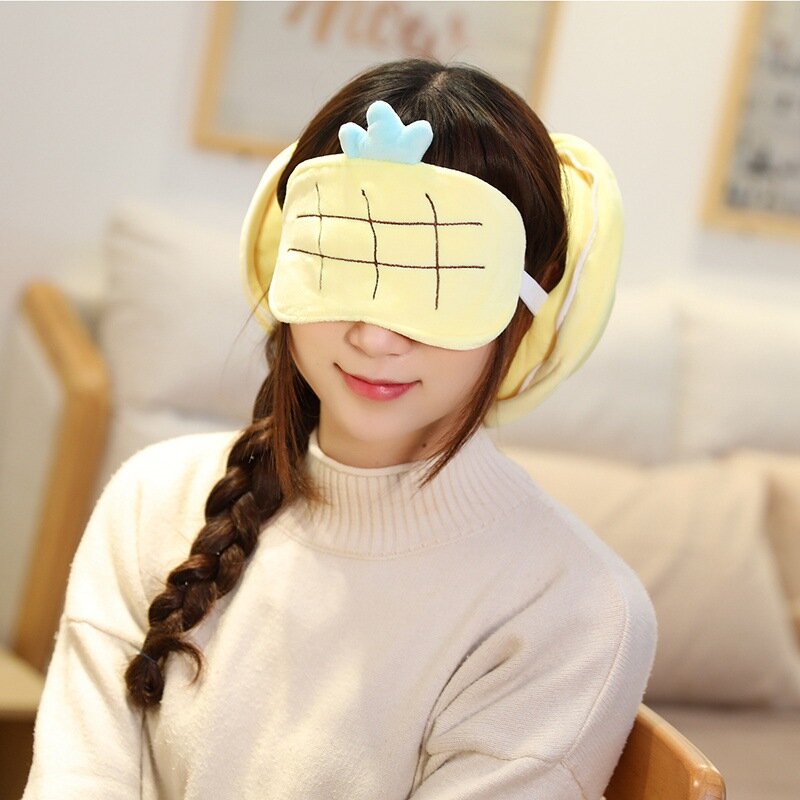 New kawaii Eye Mask Cartoon Sleeping Mask Plush Stuffed Bag Pillow Blindfold Eye Shade Cover Eyeshade For Travel Home Gifts
