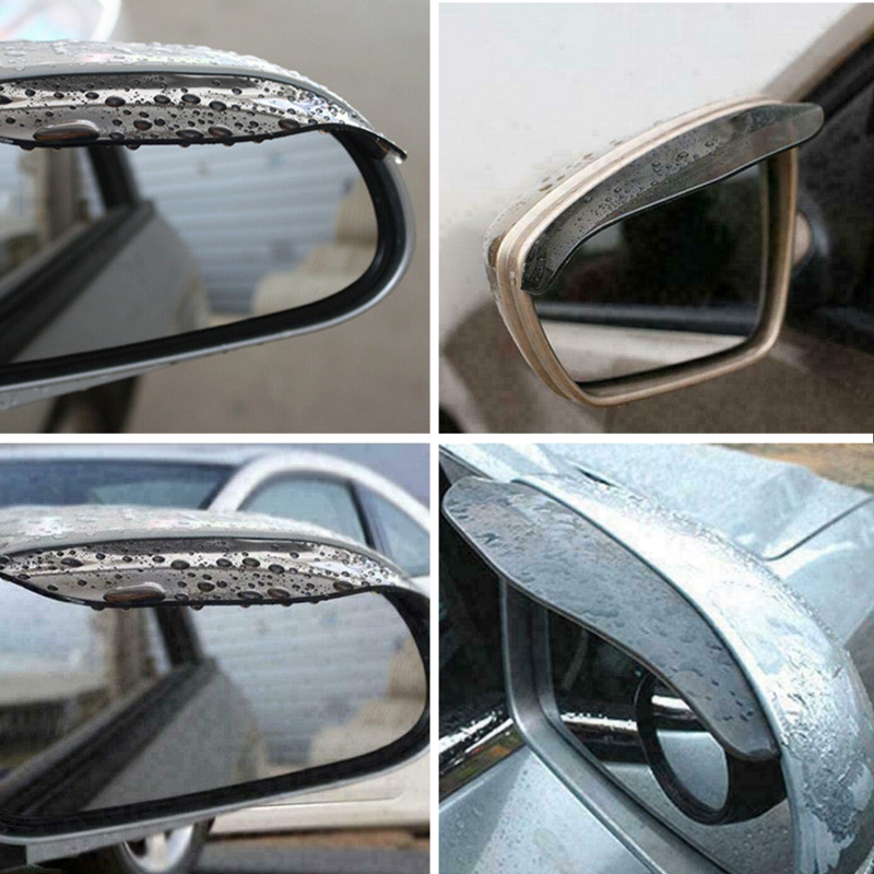 2 Stuks Achter View Side Spiegel Regen Boord Wenkbrauw Guard Zonneklep Auto Accessoires Kleur Zwart/Transparant