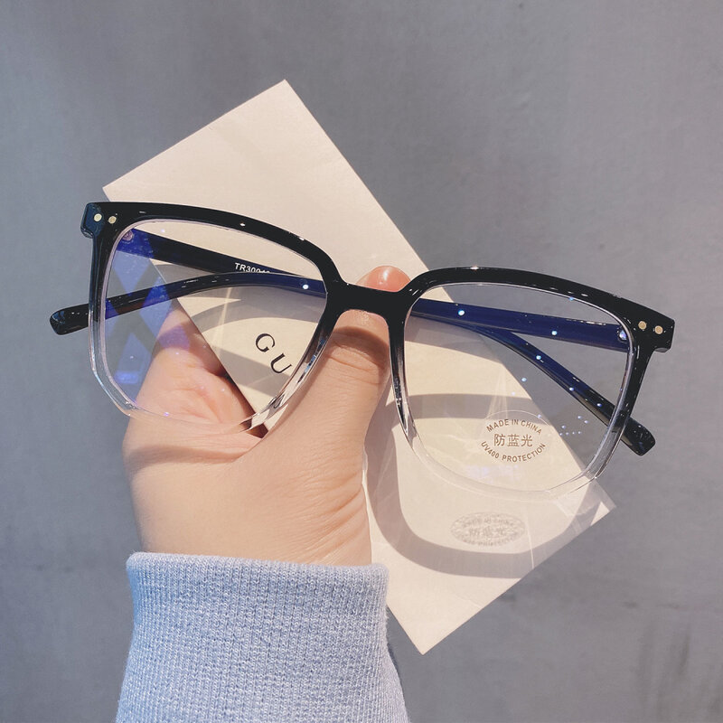 Montura de gafas de ordenador transparente para hombres y mujeres, gafas cuadradas Anti luz azul, gafas de bloqueo, gafas ópticas