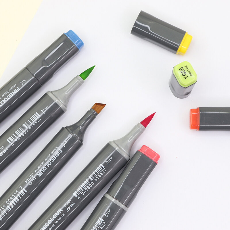 Finecolor EF104 pennarelli per pennarelli a doppia testa per principianti pittura disegno di schizzi di Anime disegno pennarello di alta qualità forniture artistiche