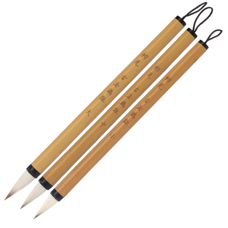 3Pc Set di pennelli per calligrafia tradizionale cinese pennelli per pittura per capelli in lana di bambù acquarello Darwing scrittura studenti Aritst