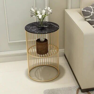 High Quality Nordic Small Marble Coffee Table Side Corner Living Room Round Tea Tables Simple Modern Bedside Furniture