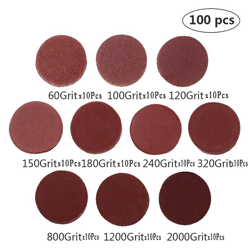 50-100pcs 2inch 50mm Sanding Discs Disk 60-2000 Grit Abrasive Polishing Pad Kit for Dremel Rotary Tool Sandpapers Set Accessorie