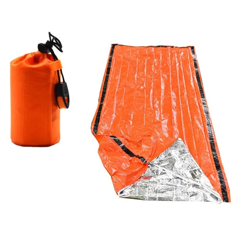 Portable Waterproof Emergency Survival Sleeping Bag Hiking Camping Gear Thermal Bivy Sack First Aid Rescue Kit Mylar Blanket