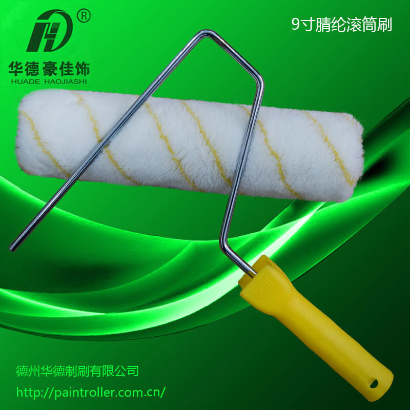 Huadehao-cepillo de rodillo de pintura de 9 pulgadas, herramienta de pintura de látex acrílico de lana mediana, cepillo de lana gruesa de pared, decoración