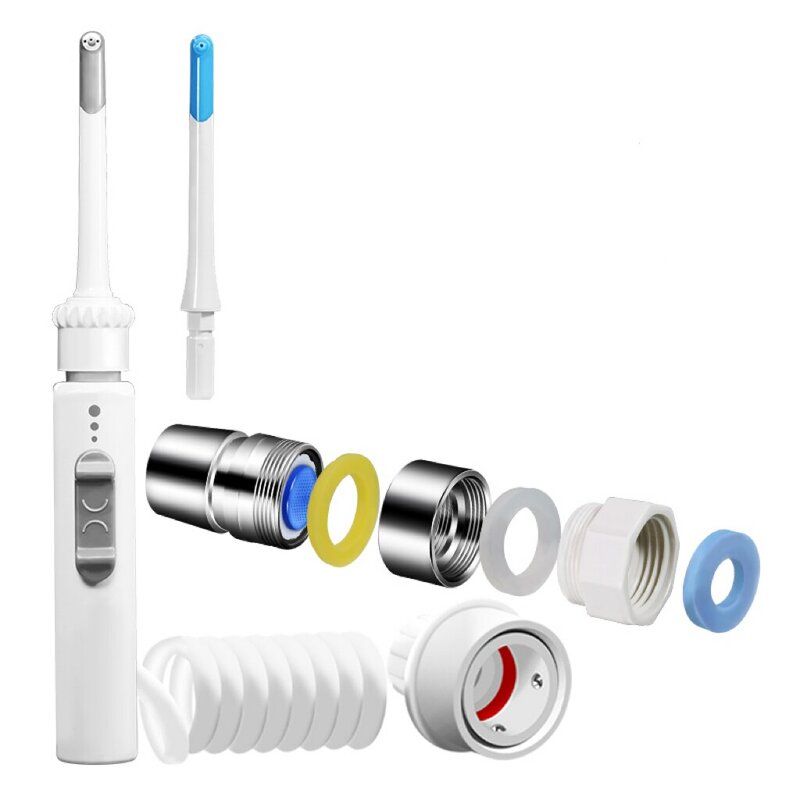 Escalador Dental portátil para el hogar, grifo sin fuente de alimentación para eliminación de sarro, limpieza bucal, hilo Dental de agua