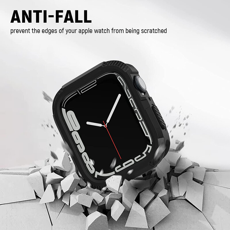 Protetor de Tela TPU para Apple Watch, Capa Robusta, Acessórios iWatch, Série 7 Case, 44mm, 40mm, 45mm, 41mm, 9, 8, SE, 6, 3