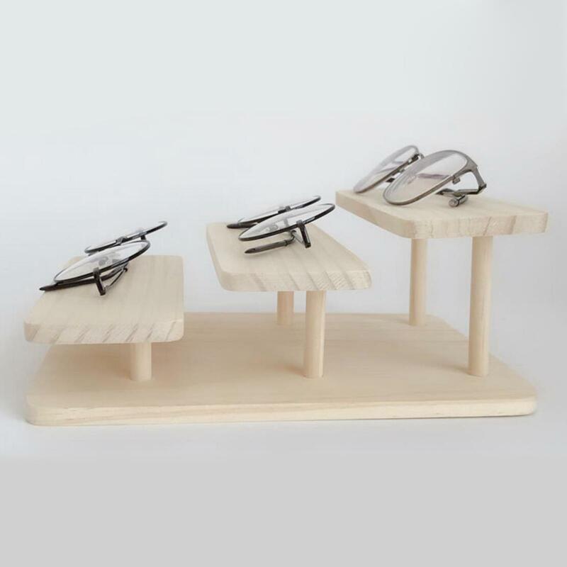 木製眼鏡ディスプレイスタンドホームオーガナイザーホルダーラック収納トレイ