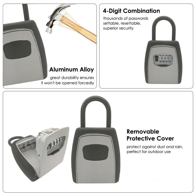 Passwort Schlüssel Box Outdoor Key Safe Lock-Box Dekoration Schlüssel Code Box Schlüssel Lagerung Lock-Box Wand Montiert Passwort Box
