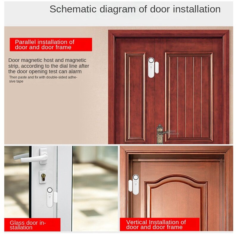 1 zestaw inteligentnych czujnik do okien drzwi inteligentnych wykrywaczy drzwi do domu alarmów drzwi i okien Alarm otwierania drzwi