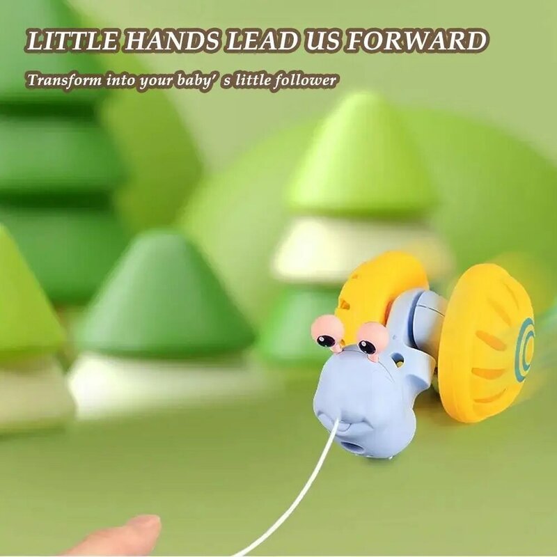 Pull String Snail Toy Puzzle Assembly Toy Outdoor Walking Educational To Toy Rope Walk Gifts Baby Early Learn I1Q5