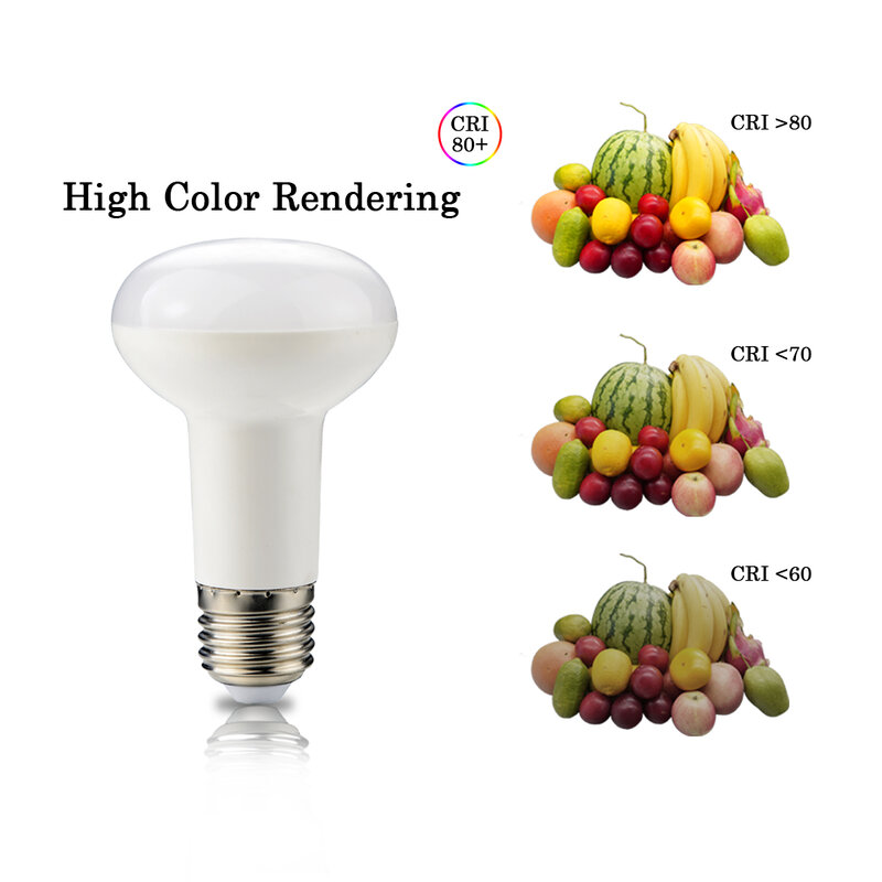 Lámpara reflectora LED de 1-10 piezas, luz blanca cálida de alto brillo, R63, AC220V, 10W, E27, adecuada para baño, inodoro, estudio