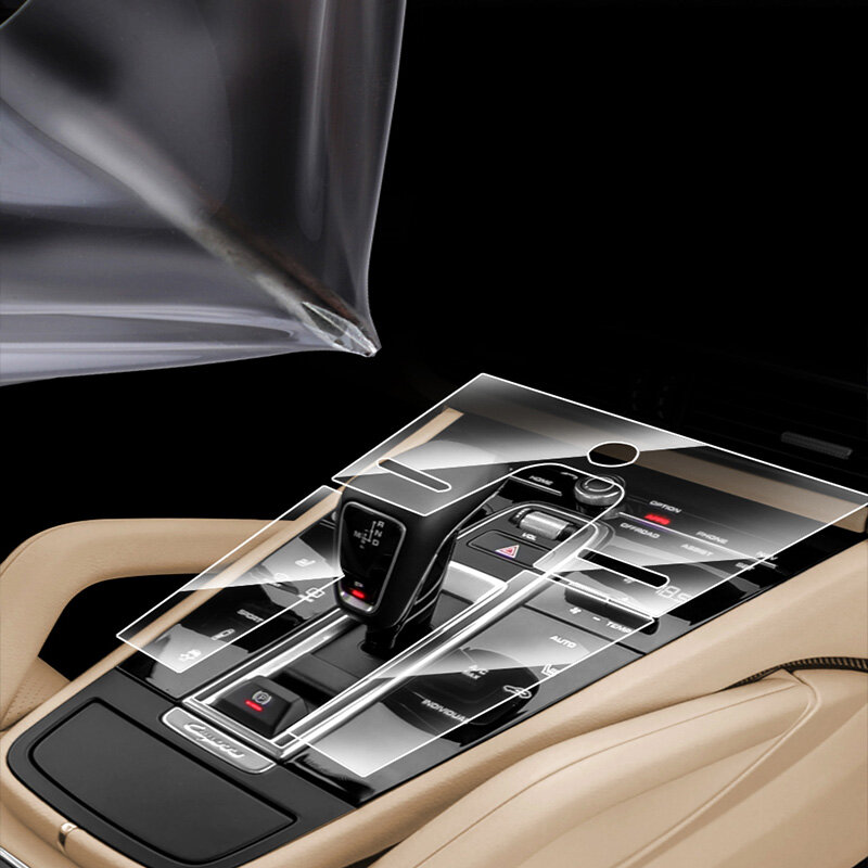 Прозрачная пленка из ТПУ для Porsche Panamera 2010-2021, фотоленты, Центральная панель приборной панели