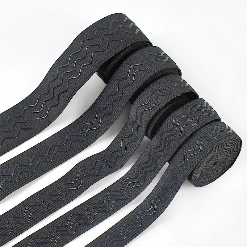 Meetee 2/5/10 metri 2-4cm elastico antiscivolo onda cintura in gomma siliconica cintura abbigliamento sportivo fai da te protezione da polso cucire accessori