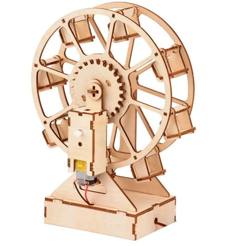 3D fai da te elettrico mestiere ruota panoramica Puzzle gioco modello in legno kit di costruzione scienza giocattoli educativi per regalo per bambini