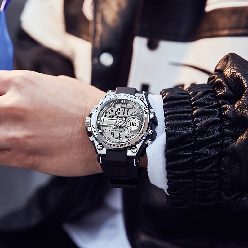 Uniwersalny świecący zegarek sportowy: 30M WR, podwójny wyświetlacz, alarm - wygodny, trwały dla mężczyzn, kobiet i nastolatków