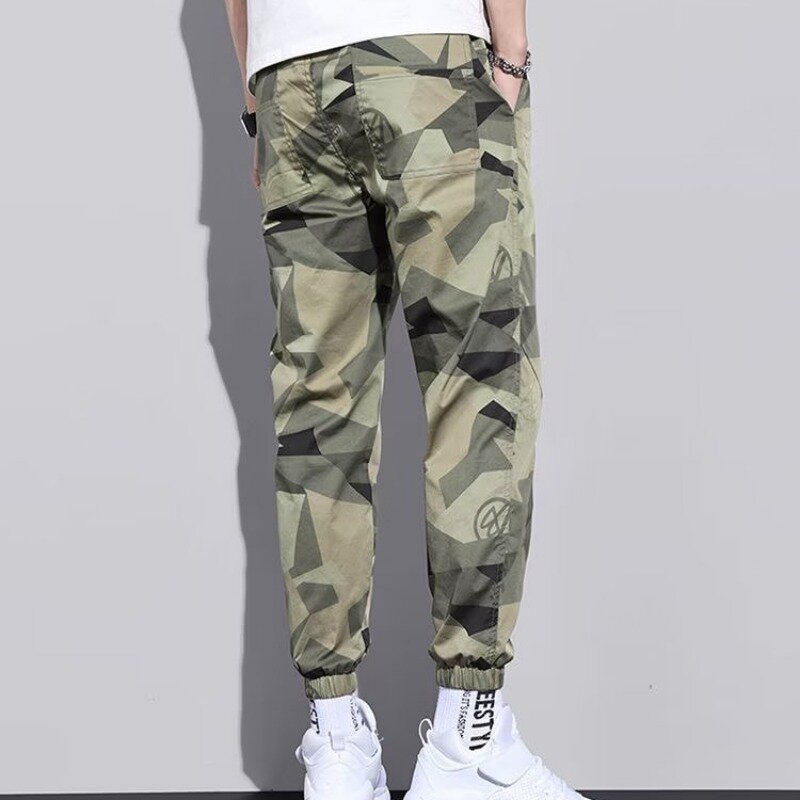 Casual Pants Men Summer Camouflage All-match Fashion Teens Cool Handsome Breathable Baggy Streetwear BF Y2k Trousers Hombre