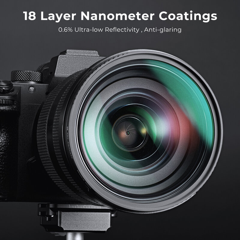 K & F Concept Black Mist Diffusion Filter, 1/4, 1/8 com revestimento múltiplo para lente Nikon DSLR, 49mm, 52mm, 58mm, 62mm, 67mm, 77mm, 82mm
