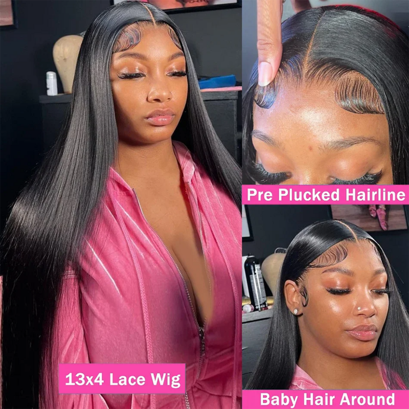 30 40 Inch Bone Straight Lace Front Wigs For Women Choice Glueless Brazilian Transparent 13x6 Hd Lace Frontal Wig 250 Density