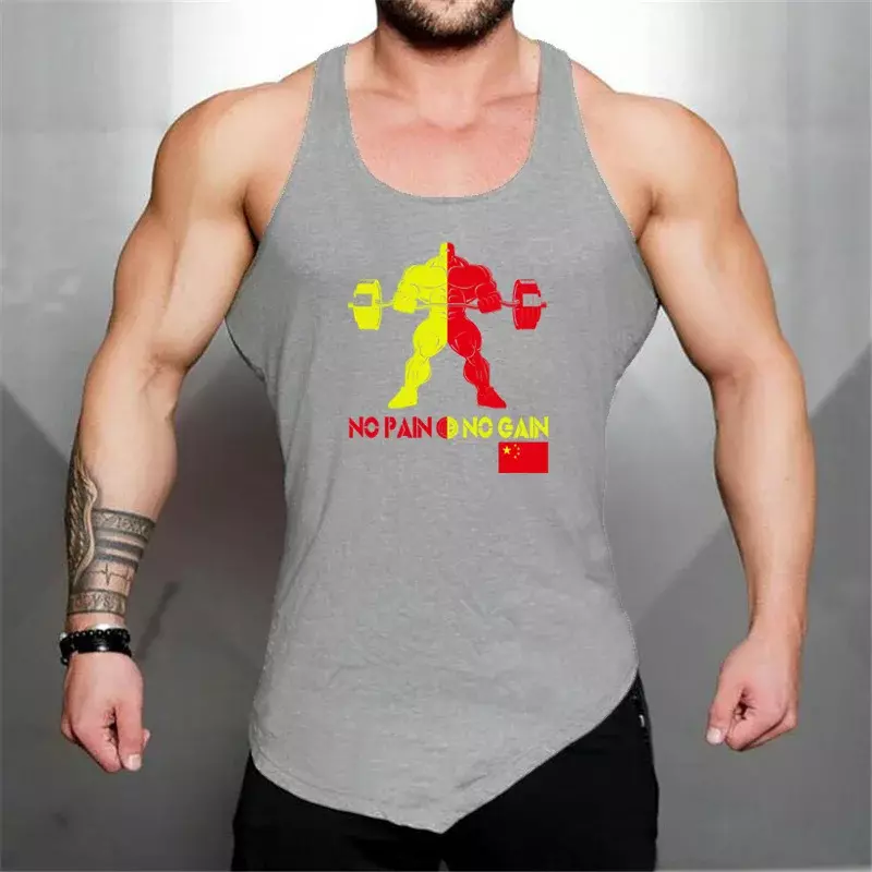 Zomer Cool Ademende Mannen Katoenen Bodybuilding Casual Mouwloos T-Shirt Gym Fitness Mode Onregelmatige Zoom Hiphop Tank Tops