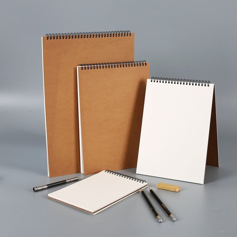 전문 스케치북 두꺼운 종이 나선형 노트북, 미술 학교 용품, 연필 드로잉 메모장 문구, 귀여운 젤 펜 연필