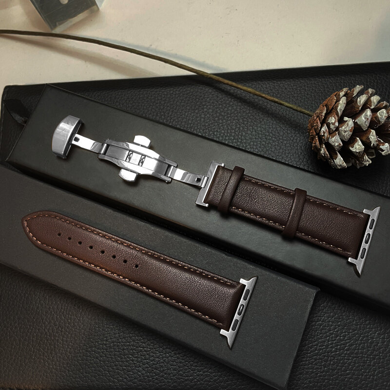 Echtes Leder für Apple Uhren armband 45mm 41mm 44mm 40mm 42mm 38mm 49mm Correa Armband iwatch Serie 7 5 se 6 8 9 ultra 2 Armband