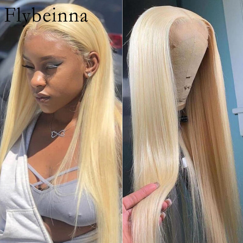 Długa 613 blond prosta 13x6 HD koronkowa peruka frontalna brazylijska Remy 40 Cal 13x4 przezroczysta koronka peruka z ludzkimi włosami