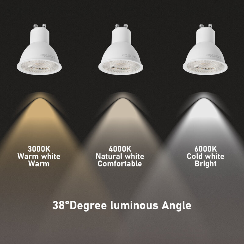 Lâmpada LED para sala de estar, substituir a lâmpada de halogéneo, GU10, GU5.3, 3W, 5W, 6W, 7W, 8W, 3000K, 4000K, 6000K, CA 220-240V, 8 unidades