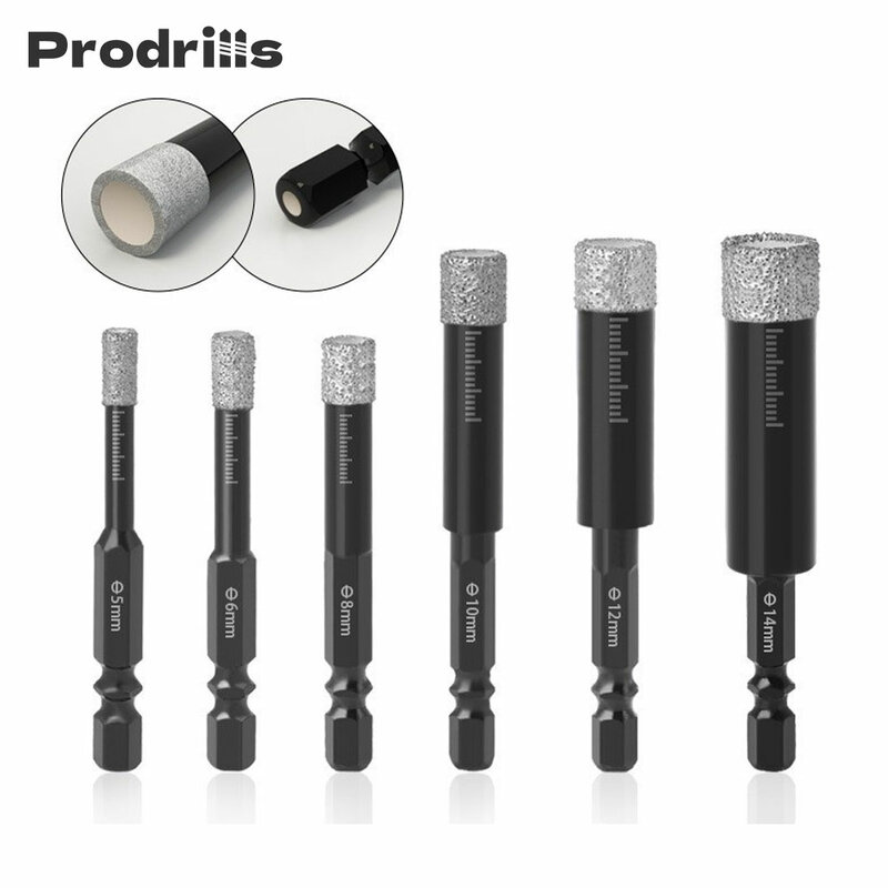 Prodrill Hex Diamond Dry Core Welded Saw Advanced Anhydrous Drill Bits  for Glass Granite Porcelain Tile Marble 5-16mm