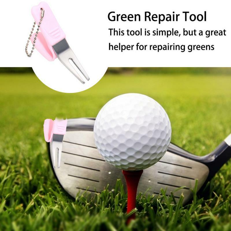 Alat Divot Golf portabel, alat Divot Golf putt rumput, garpu hijau, Aksesori hijau Golf untuk pria wanita, pecinta Golf Fairway