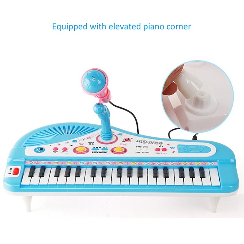 Teclado de Piano de 31 teclas para niños, juguete electrónico con micrófono para niños
