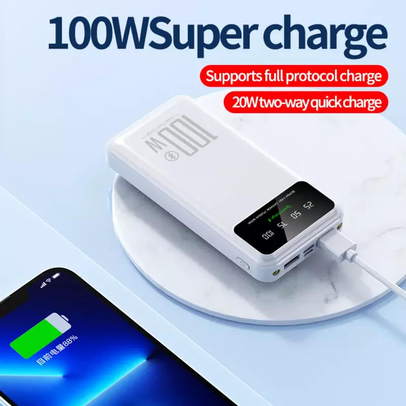 Xiaomi 50000mAh High Capacity 100W Fast Charging Power Bank Portable Charger Battery Pack Powerbank for iPhone Huawei Samsung