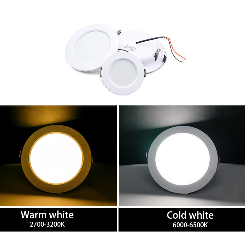 LED 다운라이트 매입형 스포트라이트 천장 램프, 실내 조명, 따뜻한 차가운 흰색, 5W, 9W, 12W, 15W, 18W, AC110V, 220V, DC12V, 24V