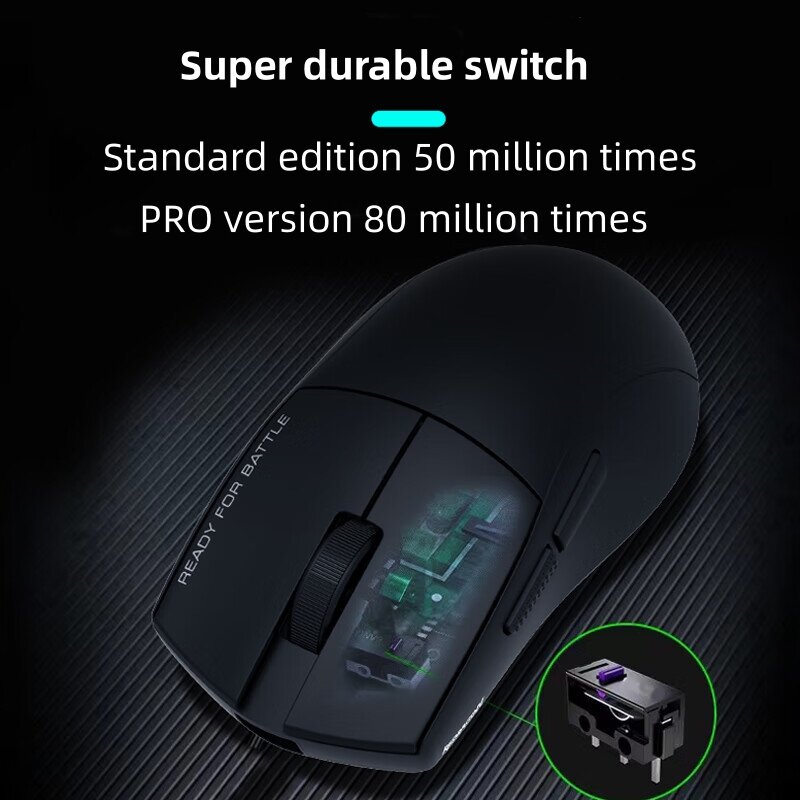 G49 PRO Mouse Gaming nirkabel G49 PRO, Mouse Gaming ultra-ringan Pixart 2024 3395 DPI 5 tombol yang dapat diprogram tahan lama PC Mac 26,000