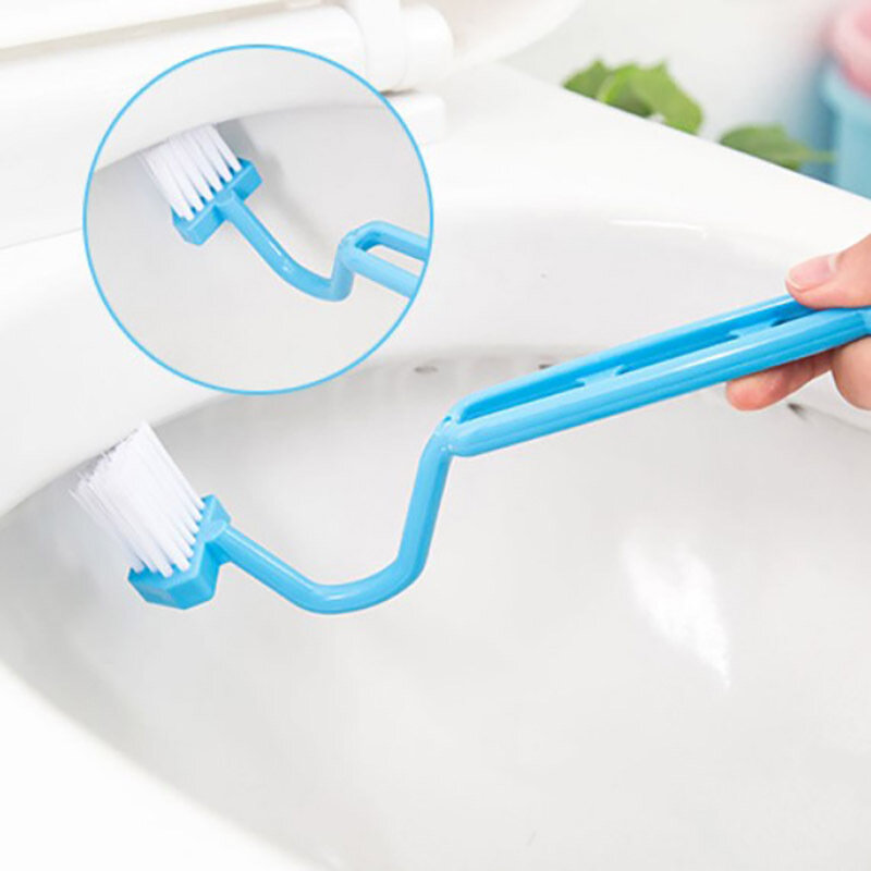 1 pz portatile curvo spazzola per la pulizia del bagno accessori per la pulizia spazzola per il bagno manico angolare spazzola curva scopino per wc