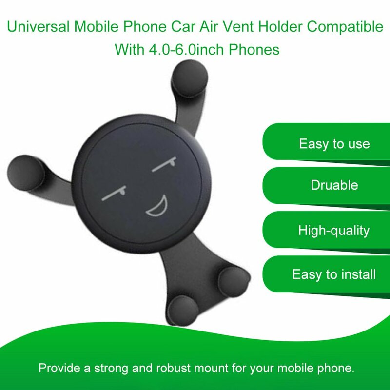 Forte Gravidade Magnética Car Air Vent Phone Mount Holder para Smartphones, GPS, Auto, Base Resistente, Rotação 360, Ampla Compatível
