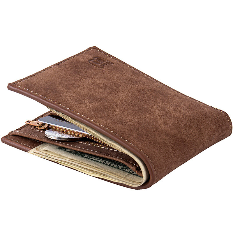 محفظة الرجال محفظة جلدية للرجال محافظ مع حامل بطاقة سستة عملة جيب الذكور المال حقيبة الكلاسيكية Monederos دي Hombre