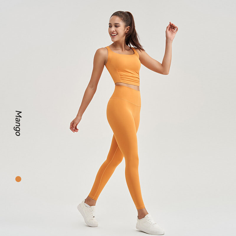Neuer Yoga-Anzug für Frauen mit hoher Elastizität, Schlankheit effekt, festem Brust polster, Sport-BH, hoher Taille, Gesäß heben